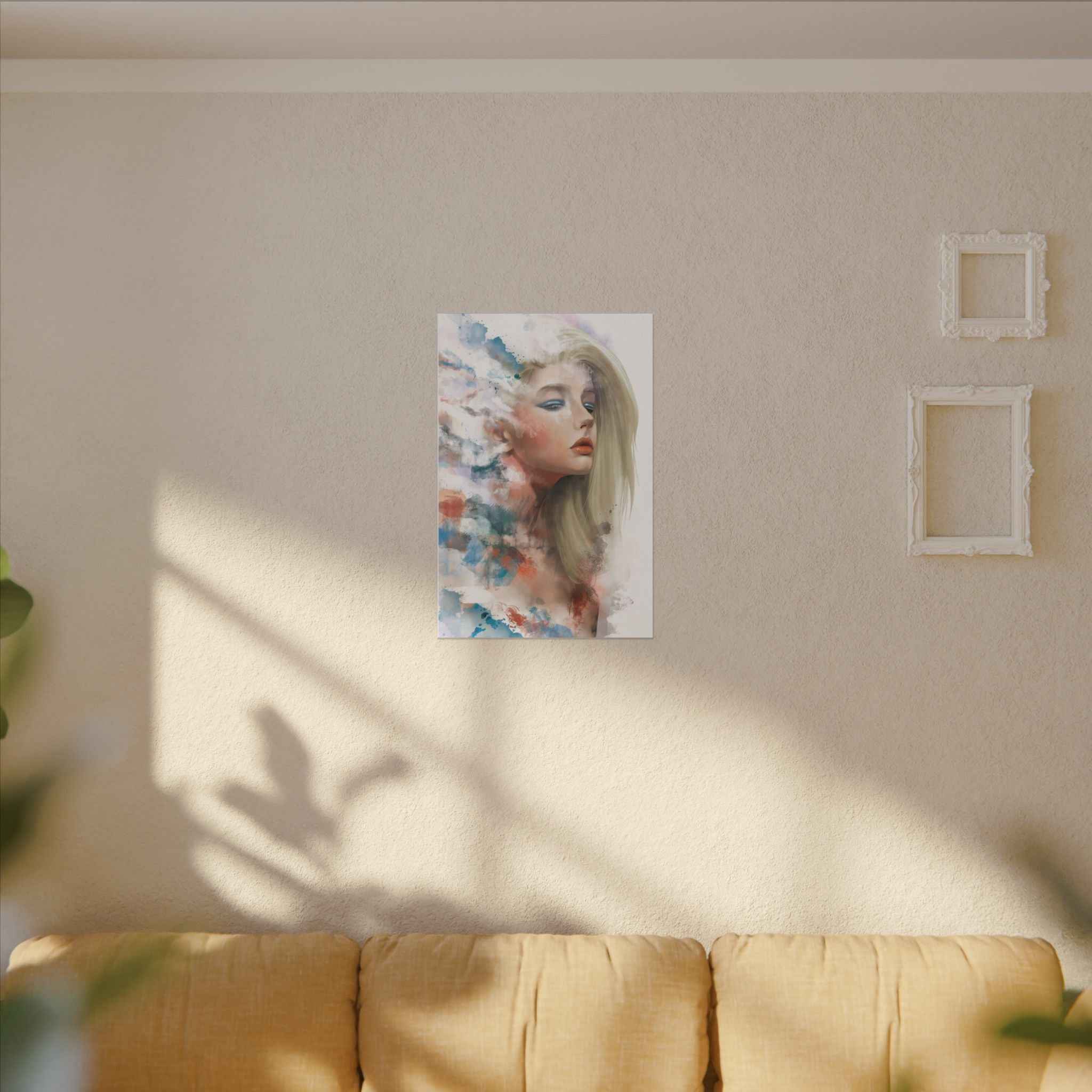 Watercolor Portrait Canvas Art - Dreamy Female Face - TheKaraHan