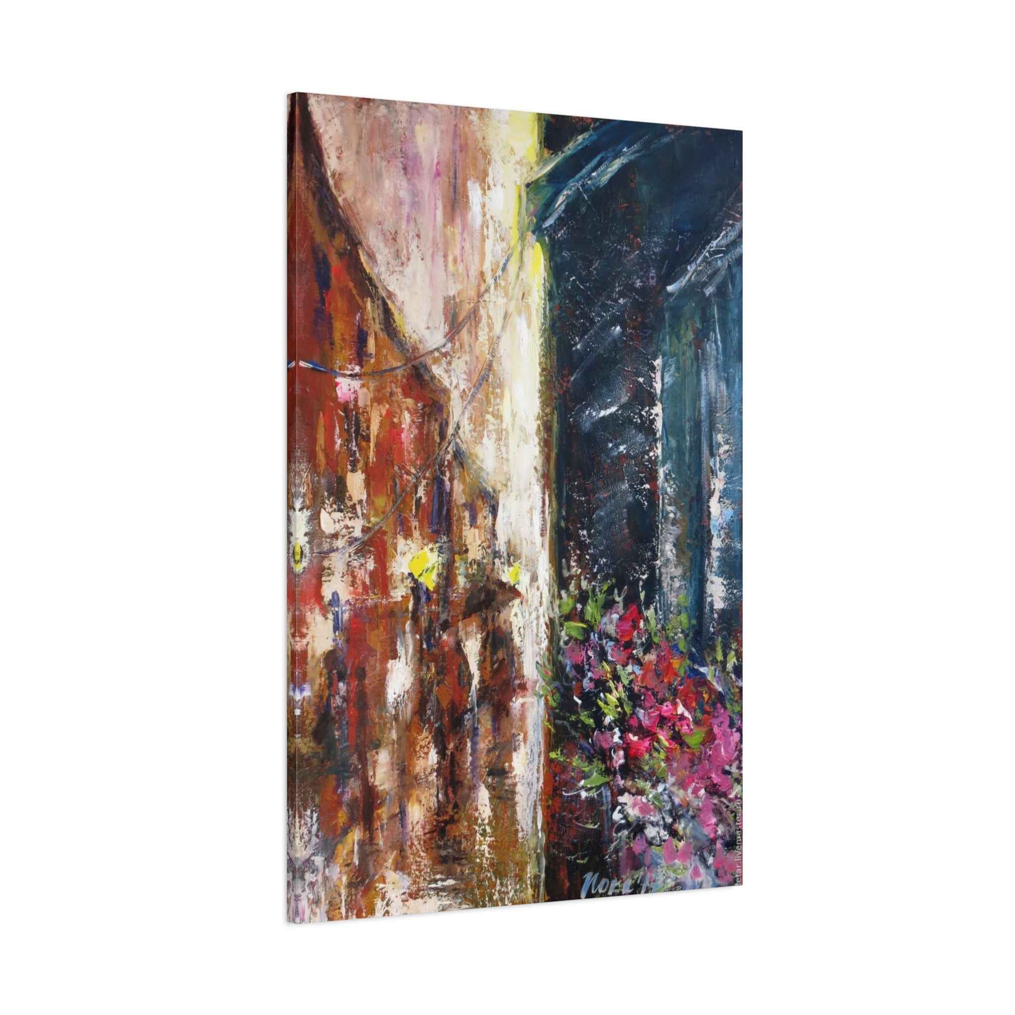 Abstract Floral Canvas Art – Matte Stretched Street Art Painting - TheKaraHan
