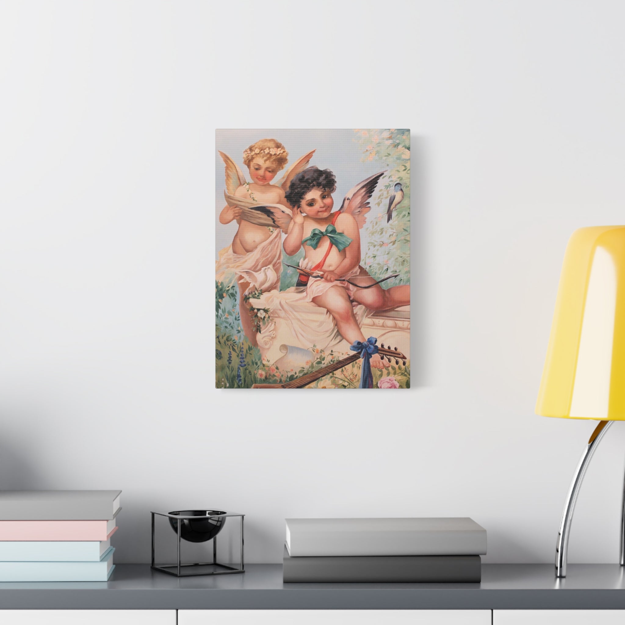 Cherubs Vintage Art Canvas Print — Romantic Angel Wall Decor 
