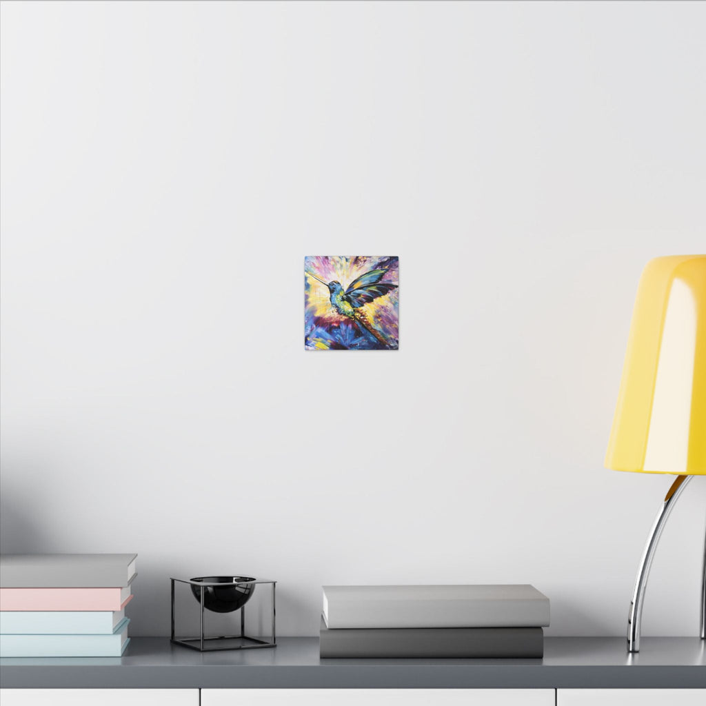 Vibrant Hummingbird Canvas Art - Colorful Abstract Bird Wall Decor (Matte Stretched) - TheKaraHan