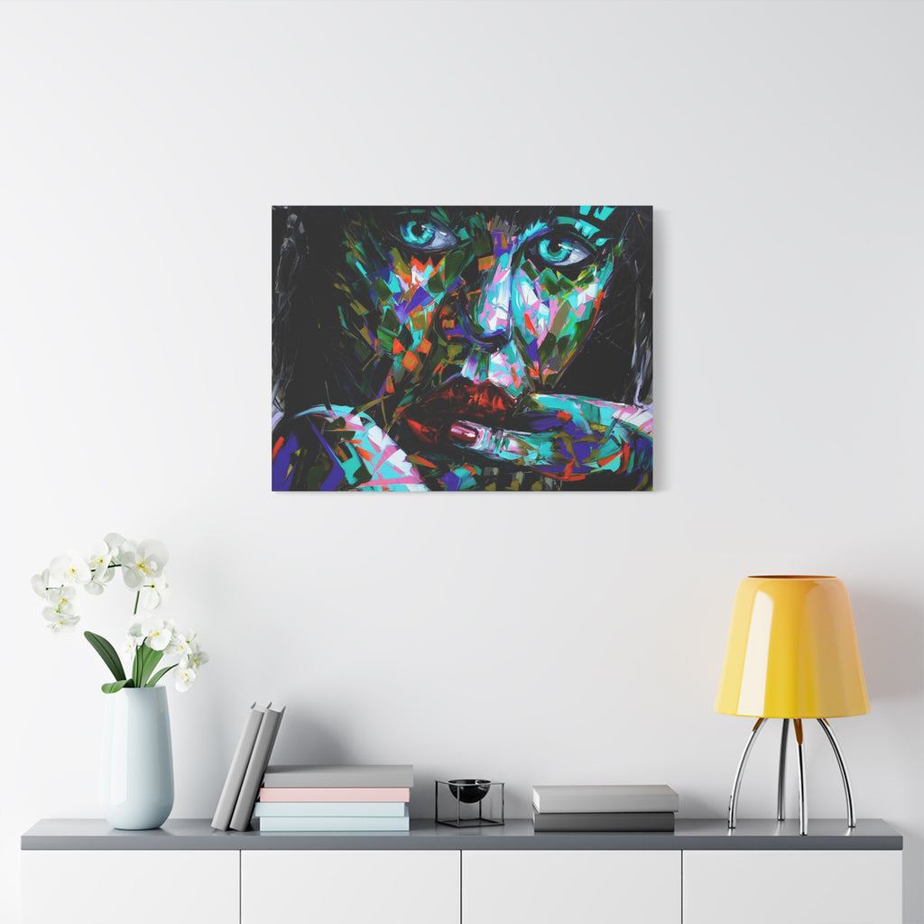 Colorful Abstract Woman Portrait Canvas — Modern Pop Art Wall Decor - TheKaraHan