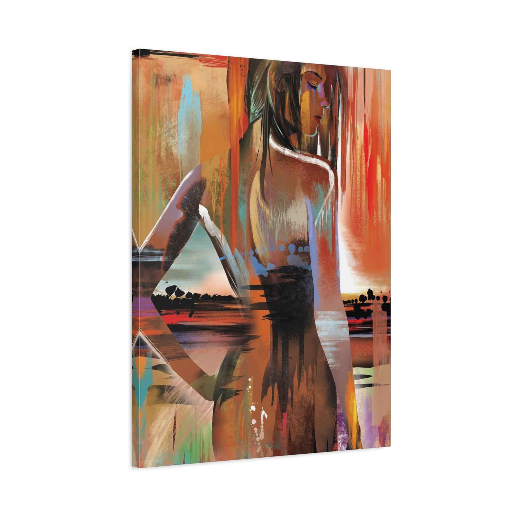 Abstract Woman Portrait Canvas - Stretched Matte Canvas Art - TheKaraHan
