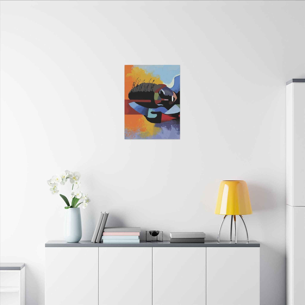 Abstract Guitar Art Canvas - Colorful Modern Music Wall Decor for Your Space - TheKaraHan