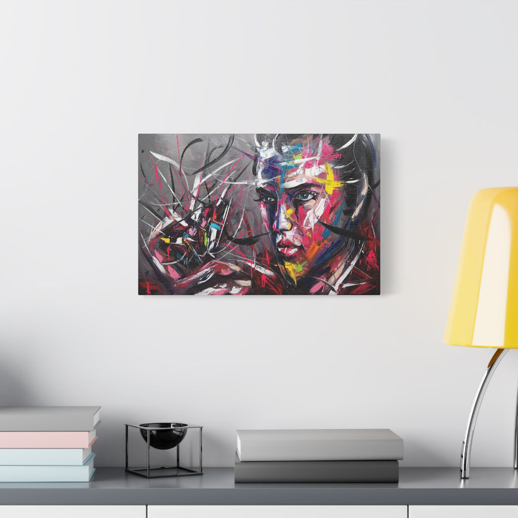 Abstract Colorful Portrait Wall Art - Modern Matte Canvas Face Painting - TheKaraHan