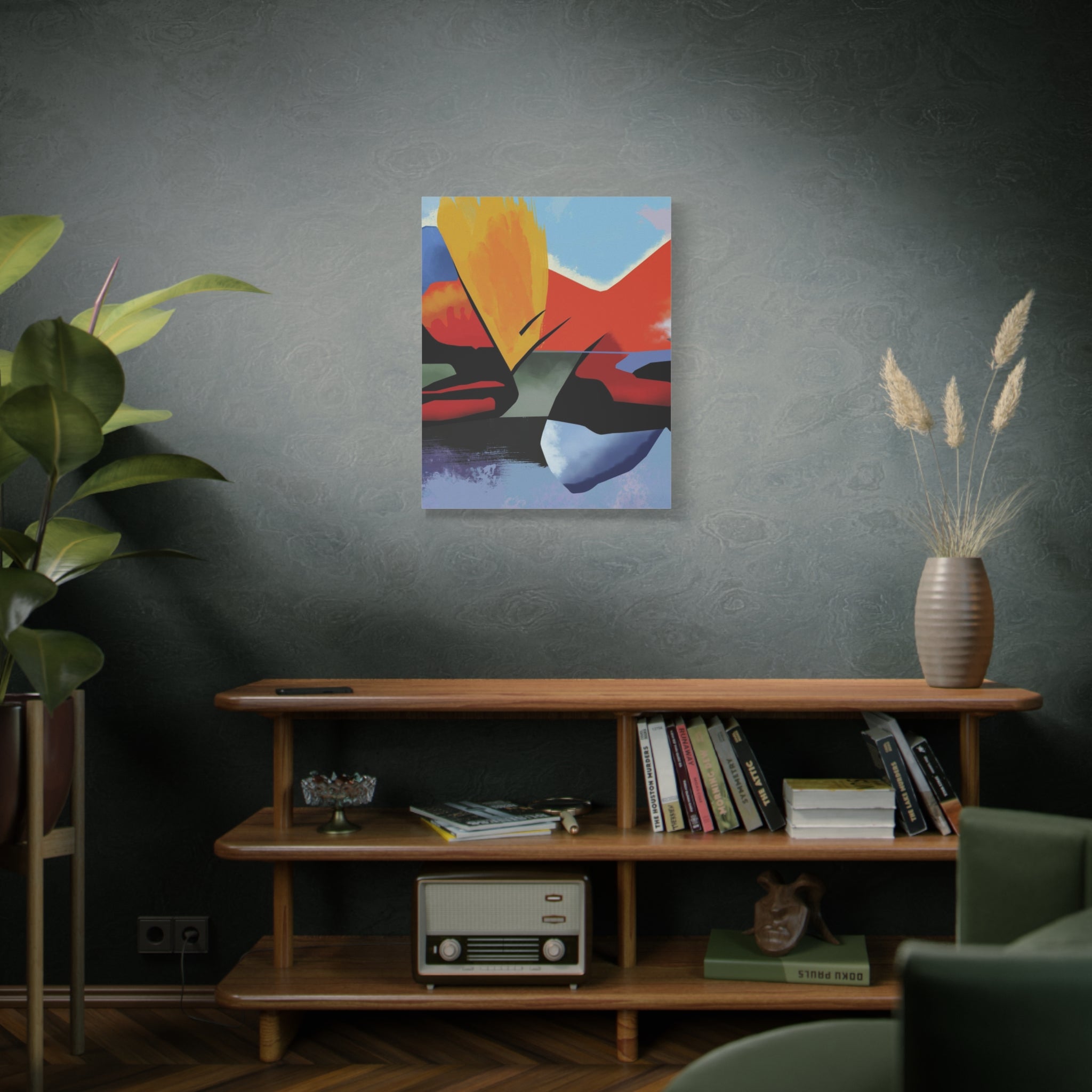 Abstract Color Block Matte Canvas Print — Modern Stretched Wall Art 