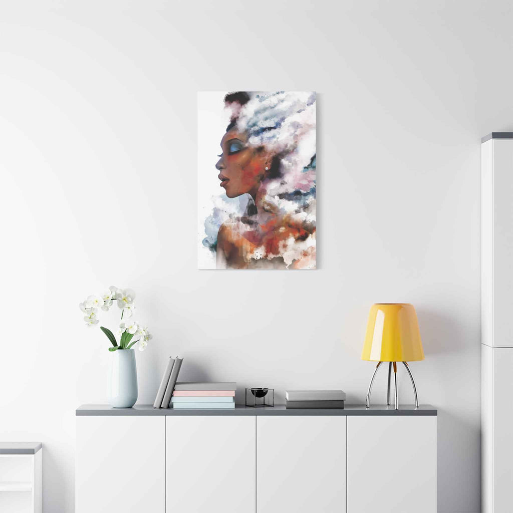 Abstract Watercolor Woman Art - Dreamy Canvas Portrait Wall Decor - TheKaraHan