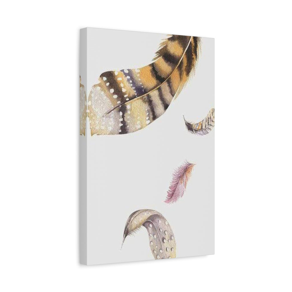 Watercolor Feather Wall Art - Boho Canvas Print, Neutral Nursery Decor - TheKaraHan
