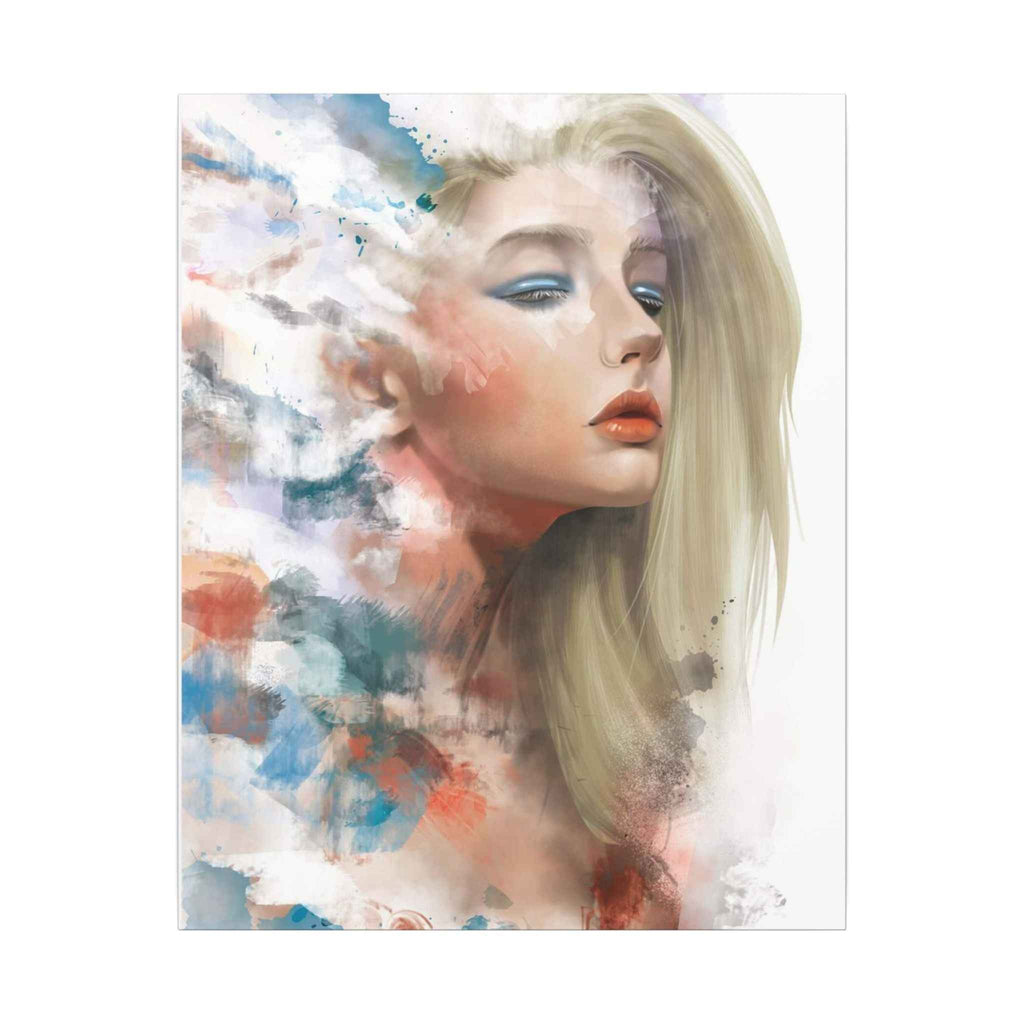 Watercolor Portrait Canvas Art - Dreamy Female Face - TheKaraHan