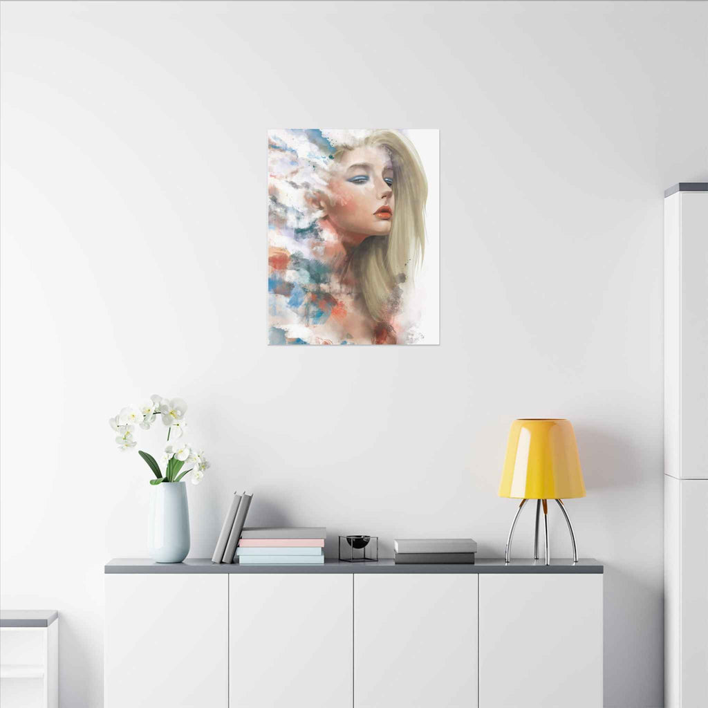 Watercolor Portrait Canvas Art - Dreamy Female Face - TheKaraHan