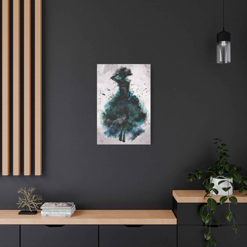 Teal Ballerina Canvas Art - Watercolor Matte Print - TheKaraHan