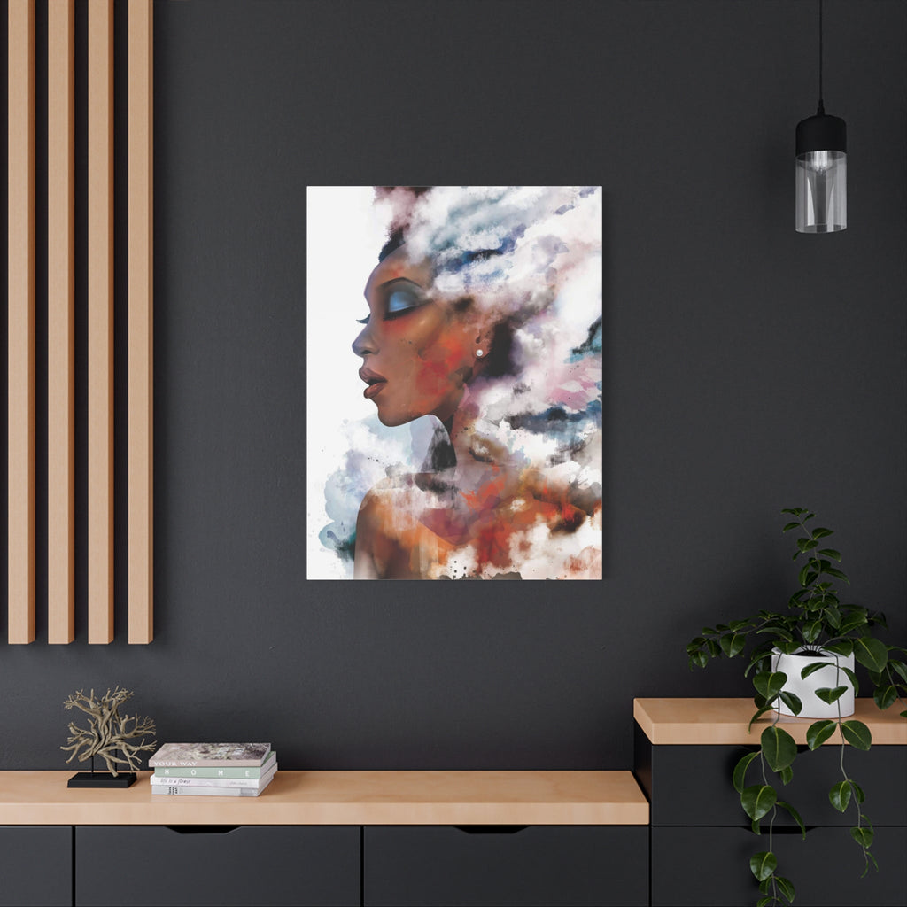 Abstract Watercolor Woman Art - Dreamy Canvas Portrait Wall Decor - TheKaraHan