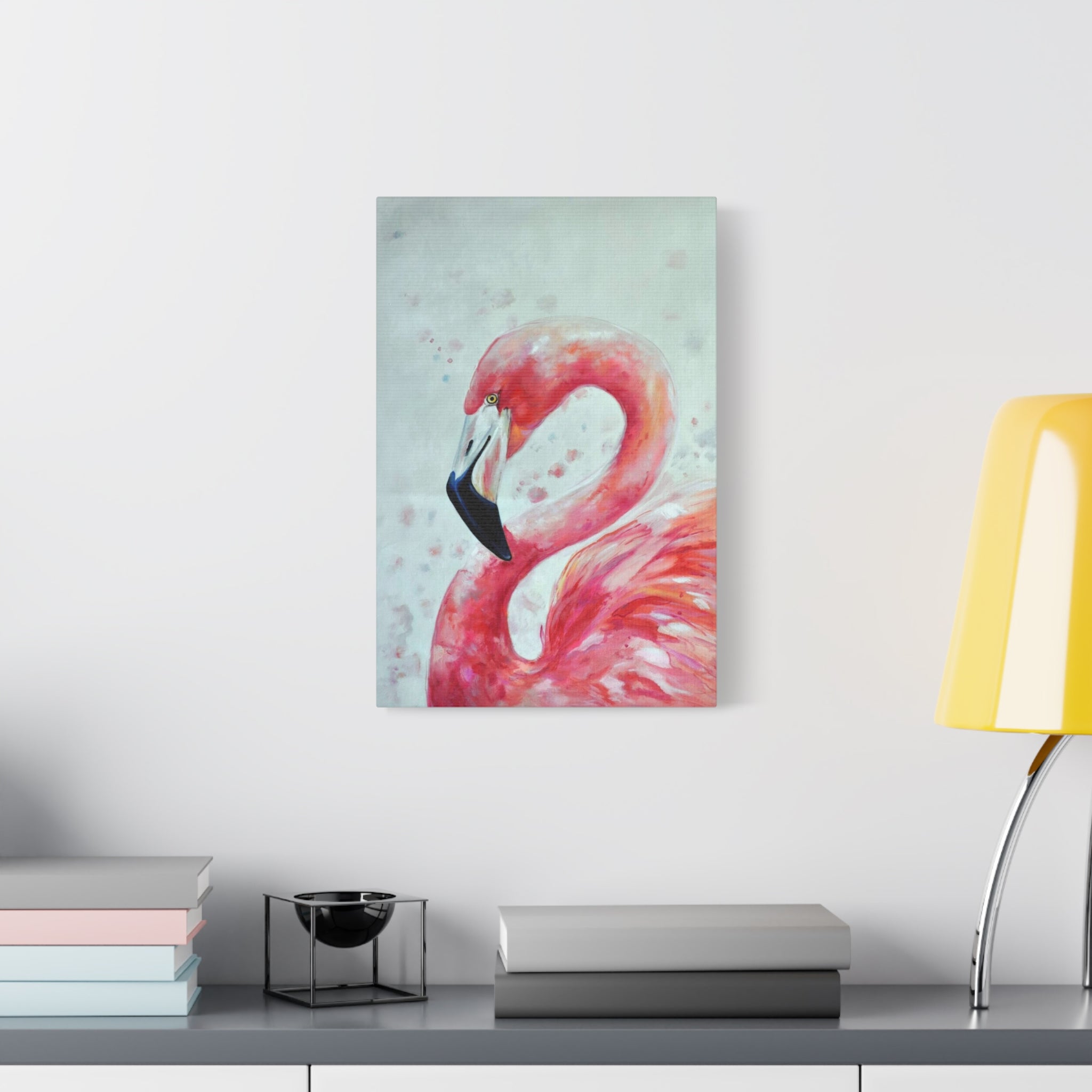 Pink Flamingo Matte Canvas Print — Stretched Wall Art 