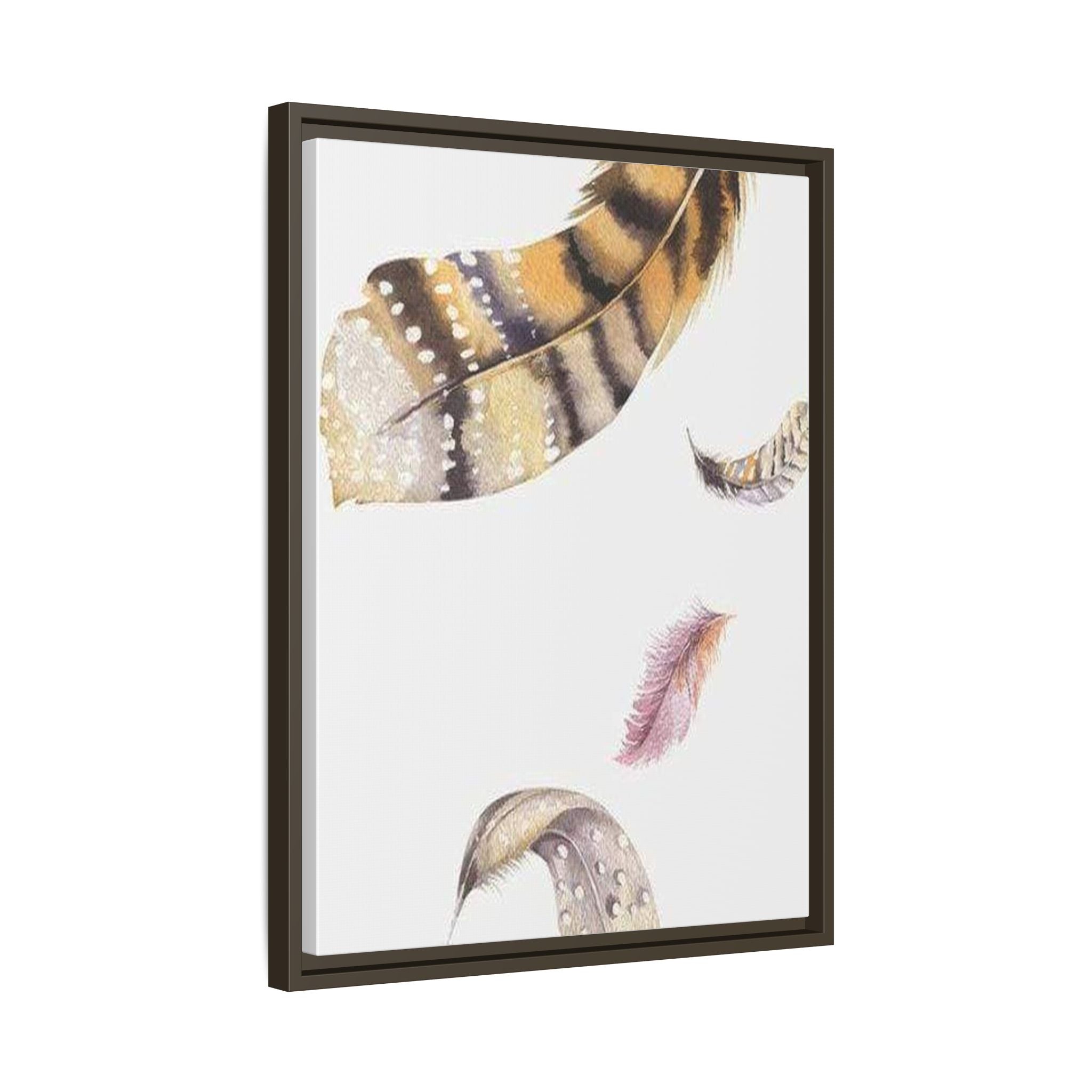 Feather Watercolor Matte Canvas Print — Framed Wall Art 