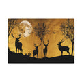 Golden Deer Wall Art - Forest Canvas Nature Decor