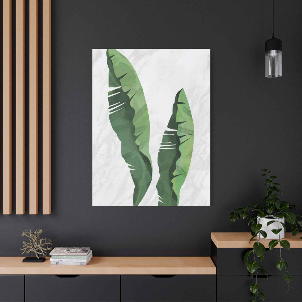 Banana Leaf Canvas Wall Art - Matte Stretched 1.25" - TheKaraHan