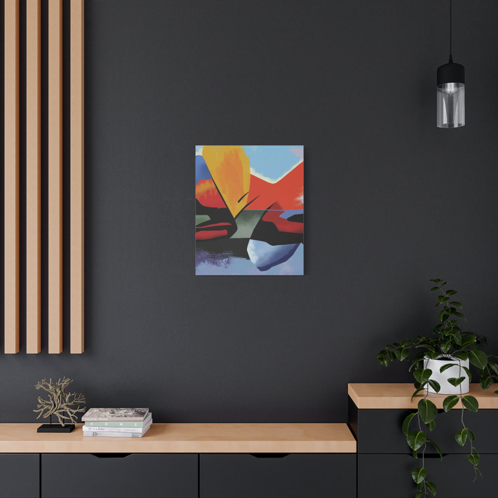 Abstract Color Block Matte Canvas Print — Modern Stretched Wall Art 