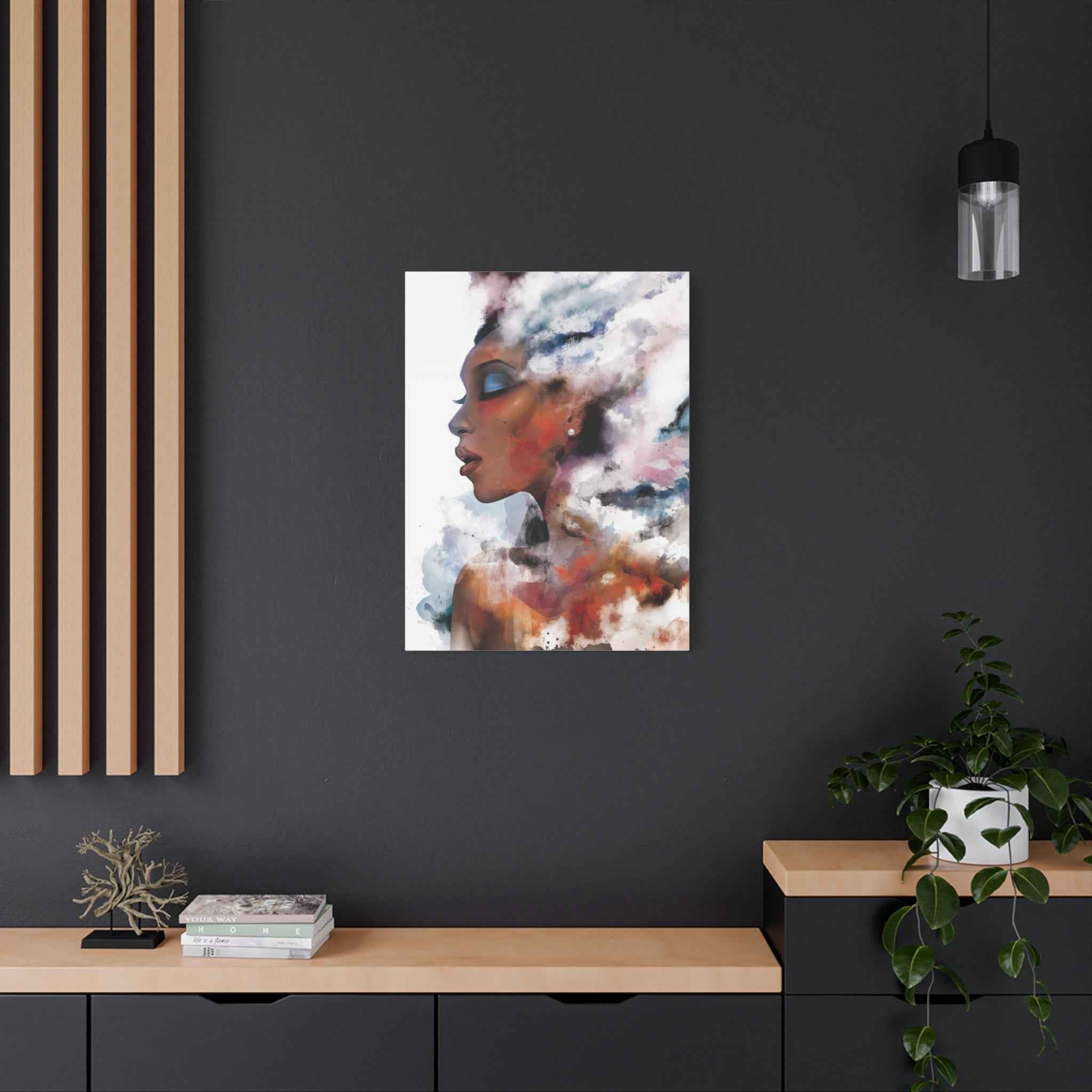 Abstract Watercolor Woman Art - Dreamy Canvas Portrait Wall Decor - TheKaraHan