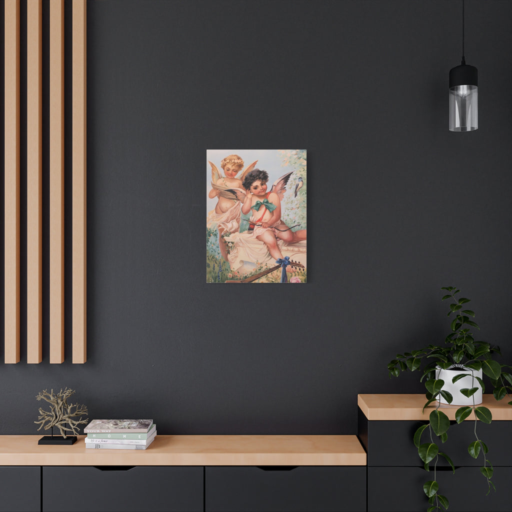 Cherubs Vintage Art Print - Romantic Angel Wall Decor Canvas - TheKaraHan