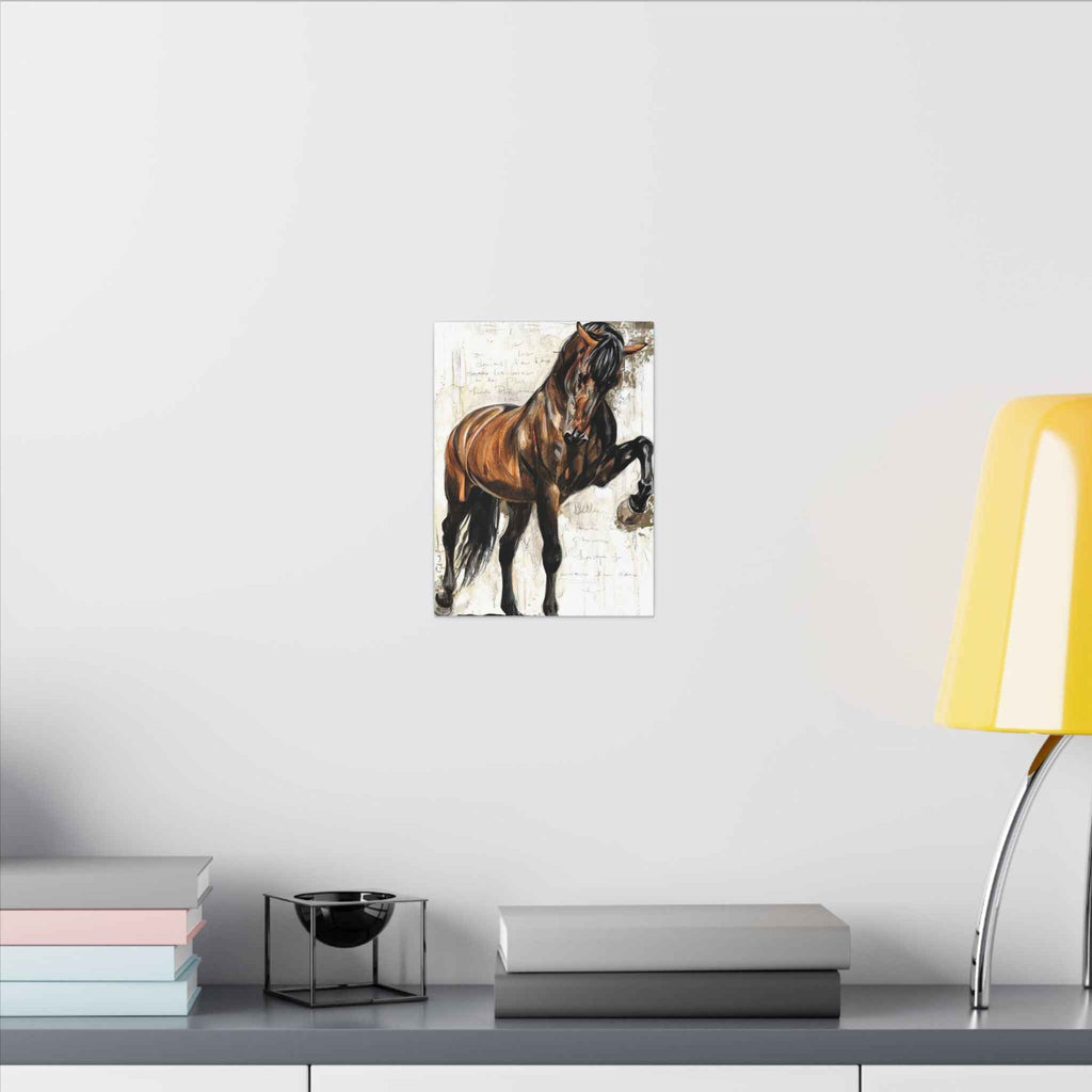 Horse Canvas Wall Art - Brown Stallion Matte Stretched Canvas for Home Decor - TheKaraHan