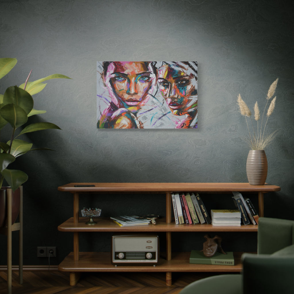 Abstract Colorful Portrait Canvas - Modern Stretched Wall Art - TheKaraHan