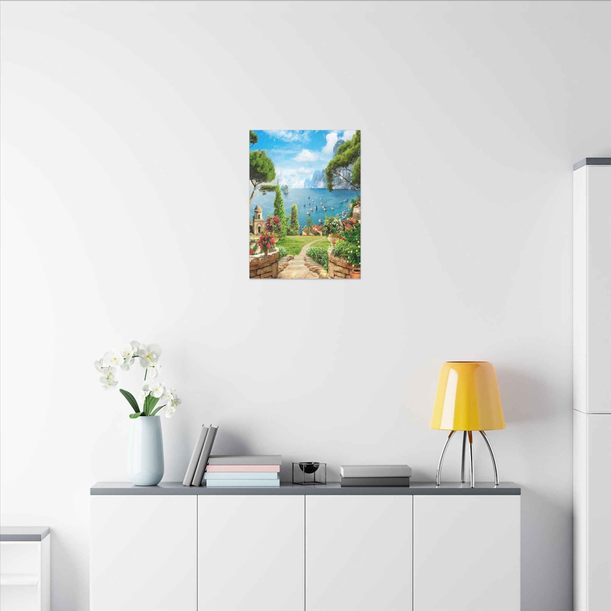 Mediterranean Seaside Canvas Art - Stunning Matte Stretched Wall Painting - TheKaraHan