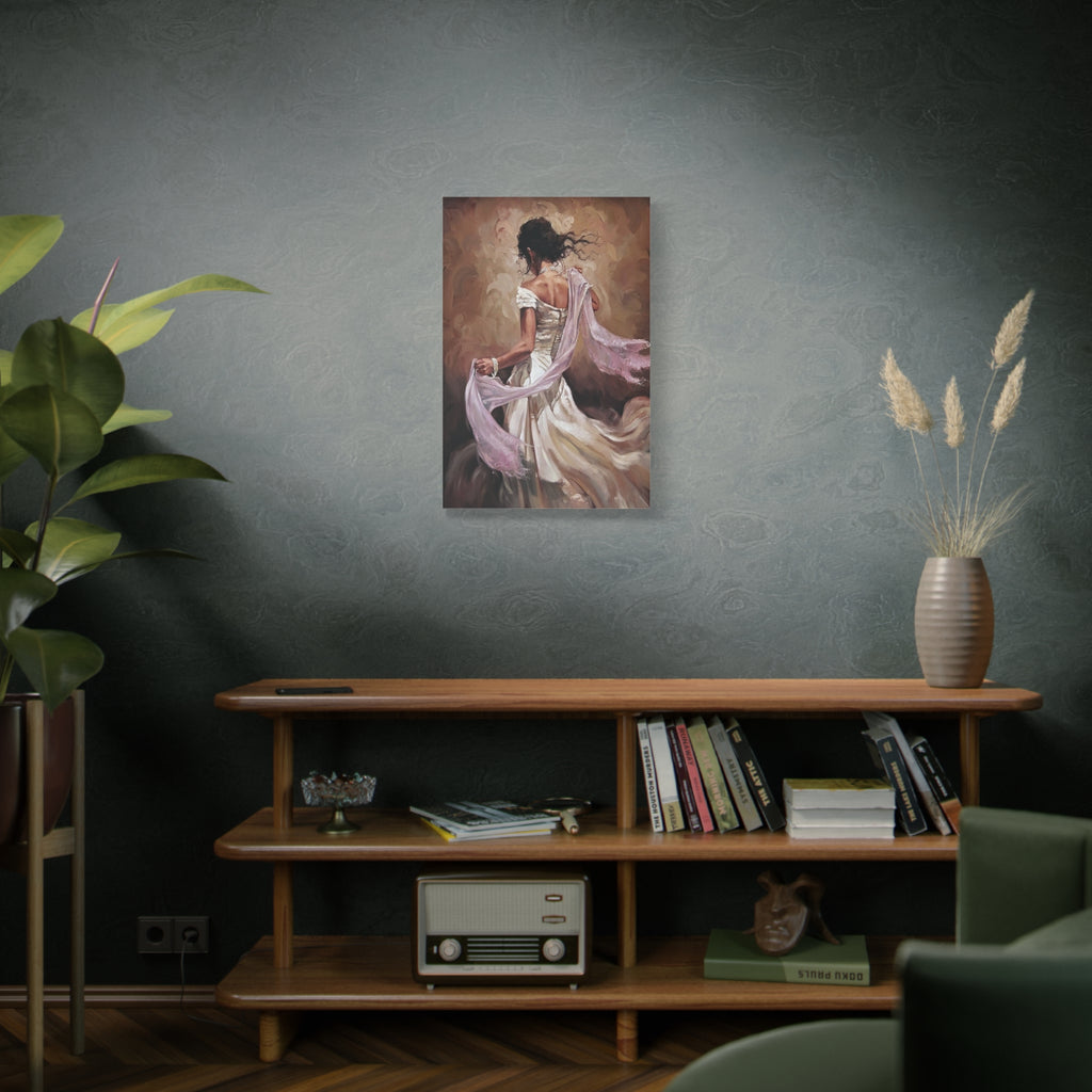 Romantic Dancing Woman Matte Canvas Print - Elegant Figurative Wall Art