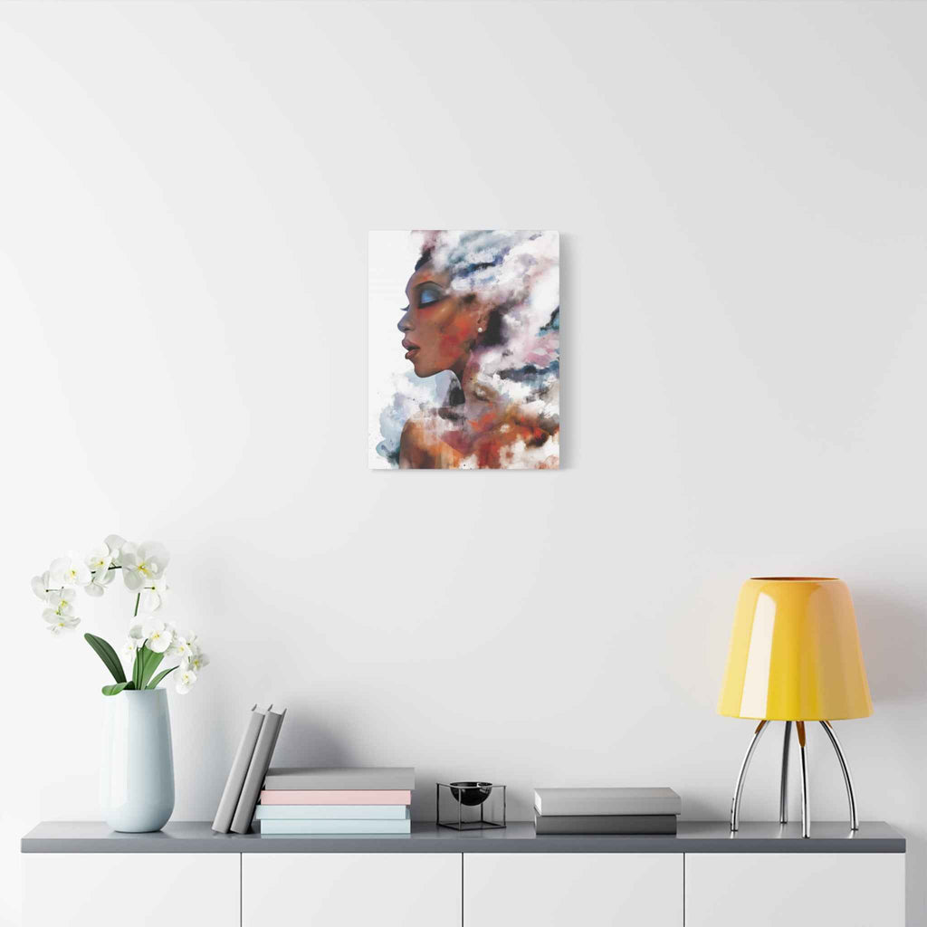 Abstract Watercolor Woman Art - Dreamy Canvas Portrait Wall Decor - TheKaraHan
