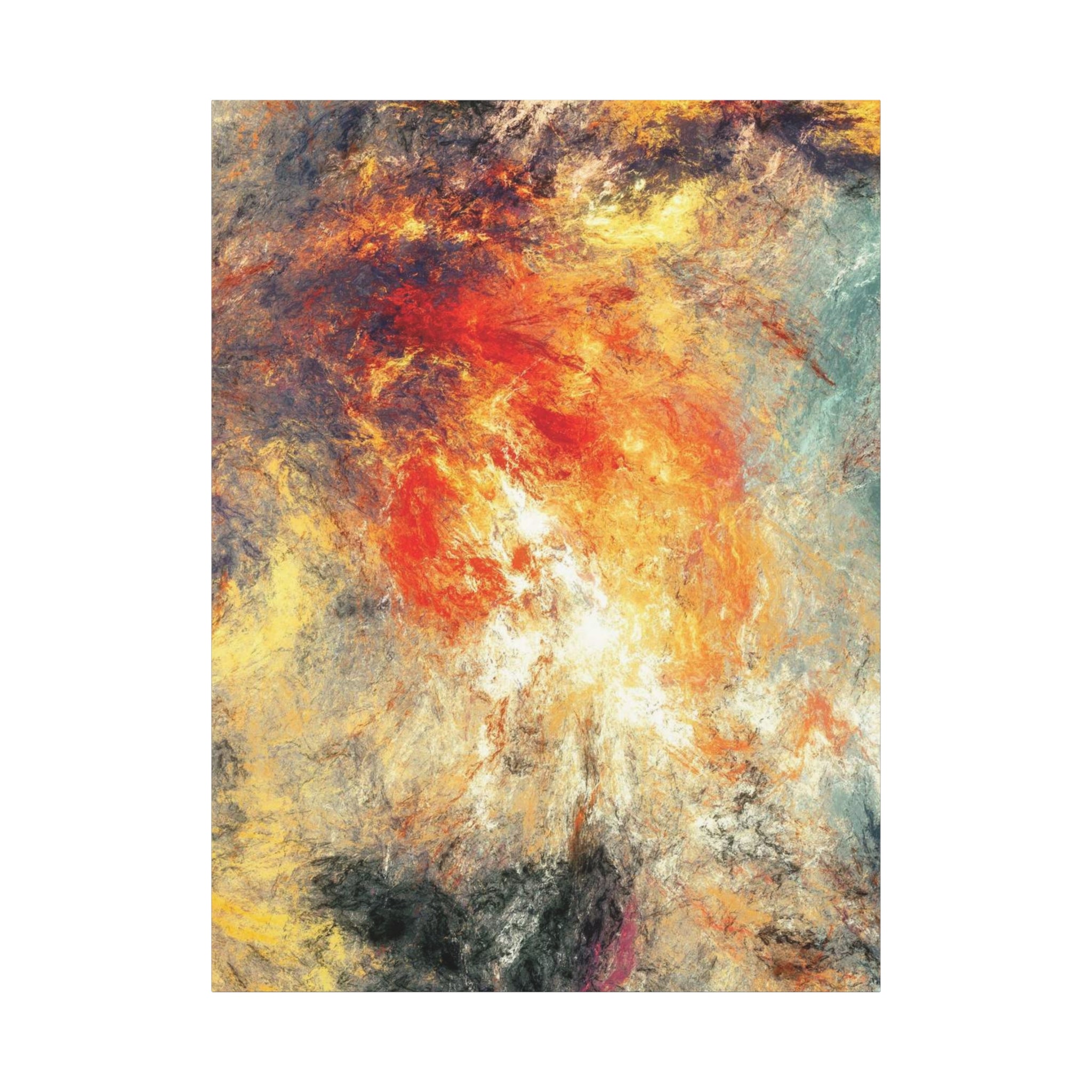 Abstract Firestorm Matte Canvas Print — Stretched 1.25" Wall Art 