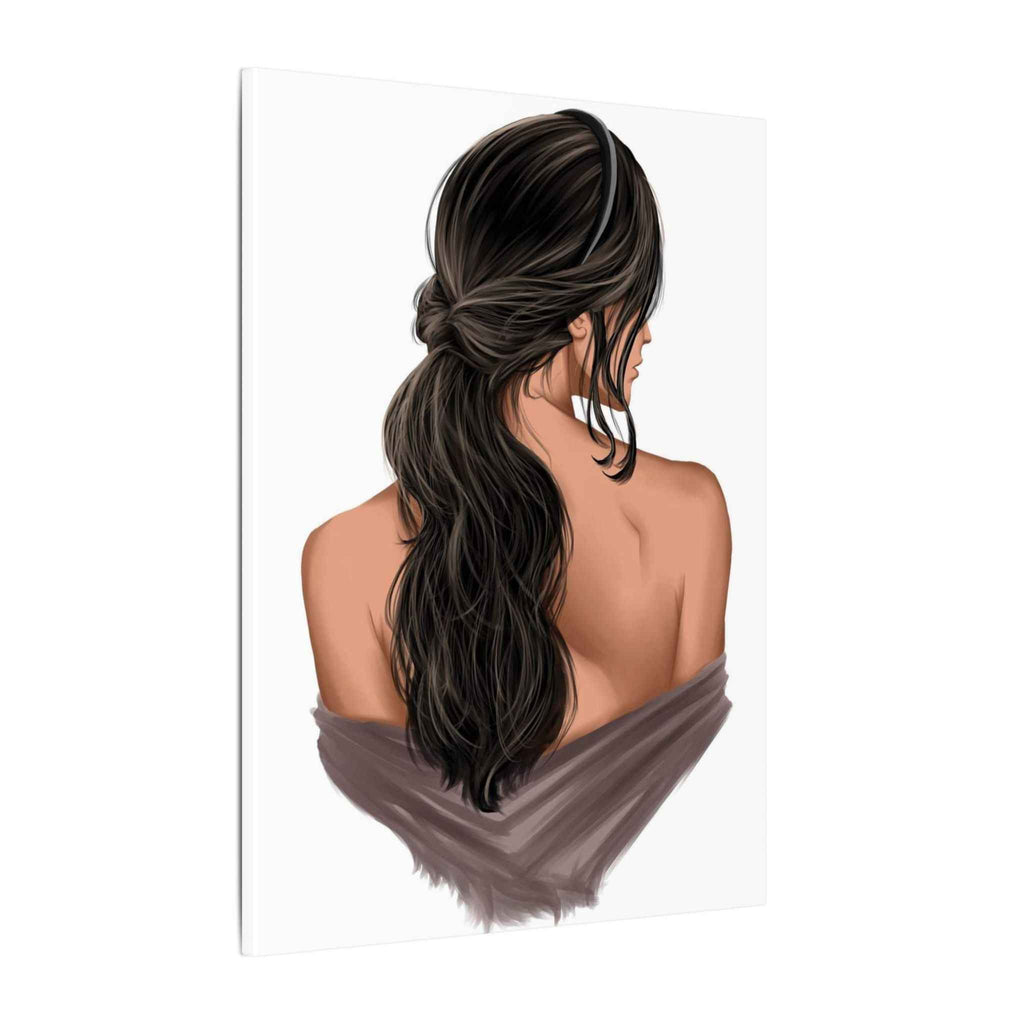 Portrait Canvas Print Woman Back View with Loose Ponytail – Perfect Home Decor for Every Room - TheKaraHan