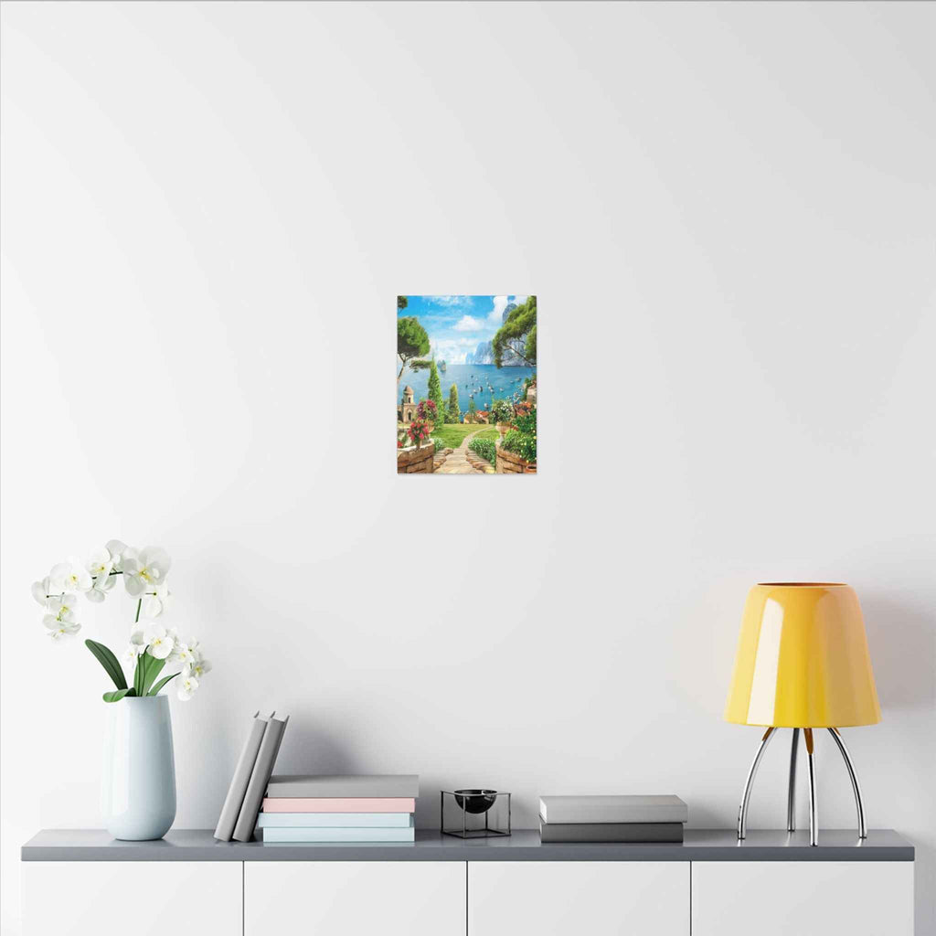 Mediterranean Seaside Canvas Art - Stunning Matte Stretched Wall Painting - TheKaraHan