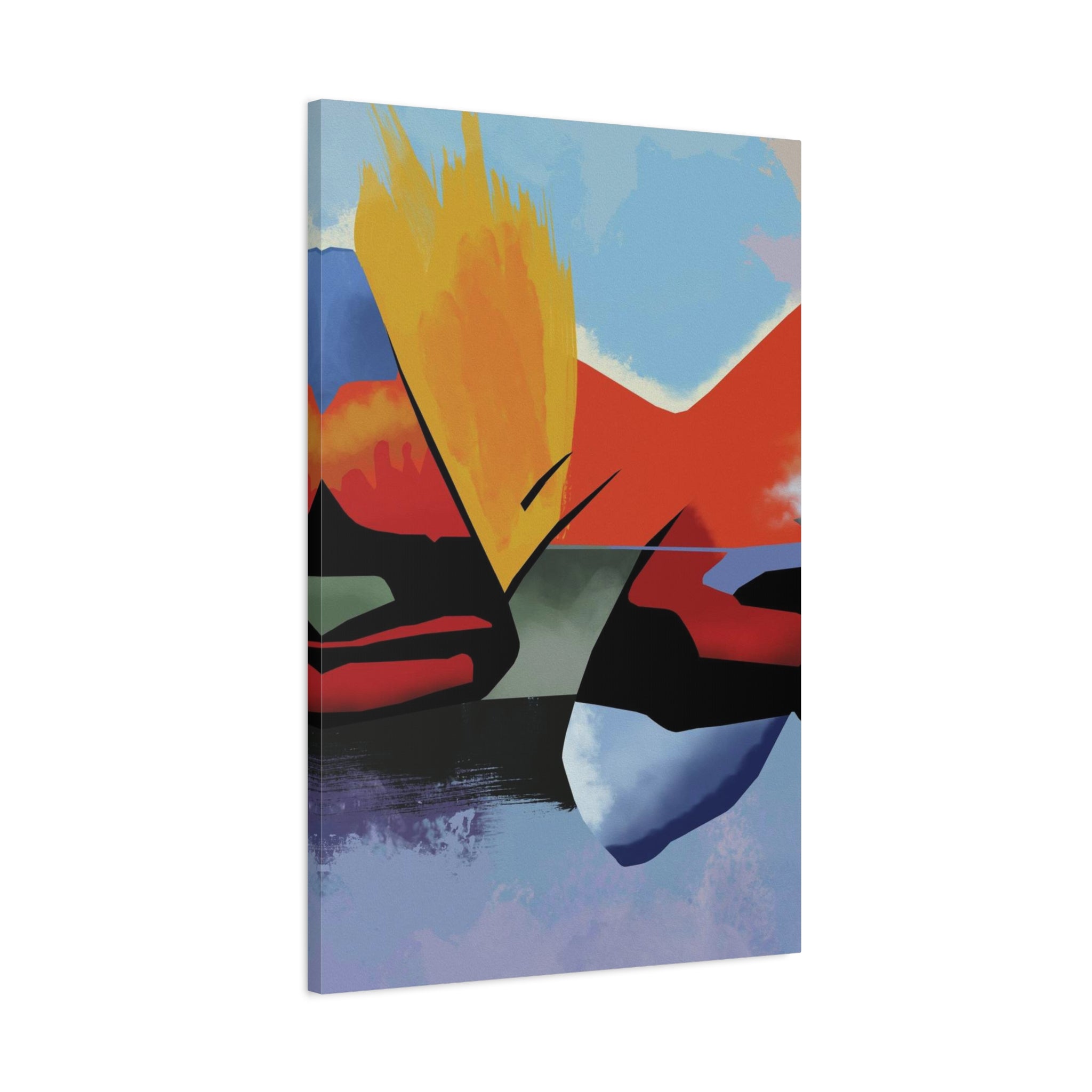 Abstract Color Block Matte Canvas Print — Modern Stretched Wall Art 
