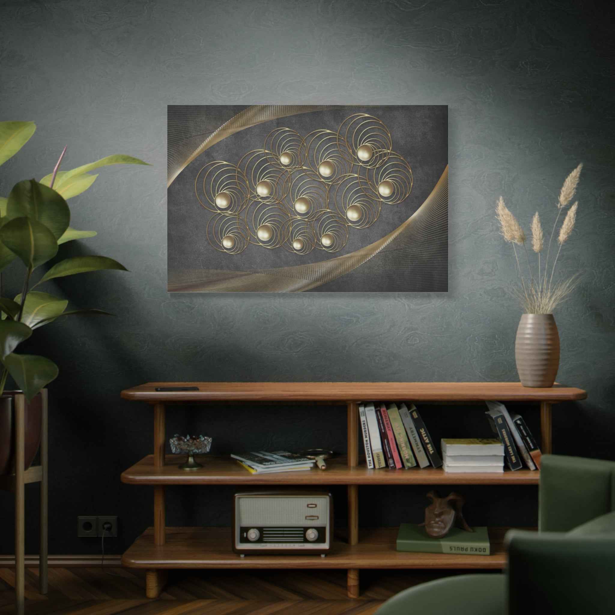 Luxury Gold Geometric Wall Art - Modern Abstract Canvas Decor