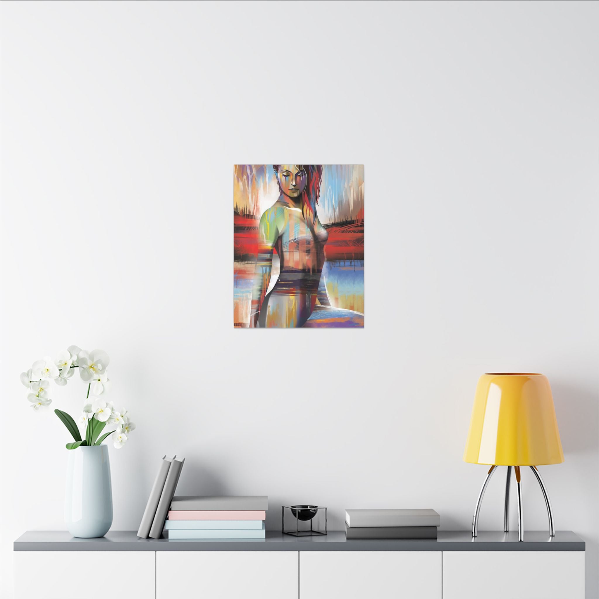 Abstract Colorful Woman Matte Canvas Print — Modern Figurative Wall Art 