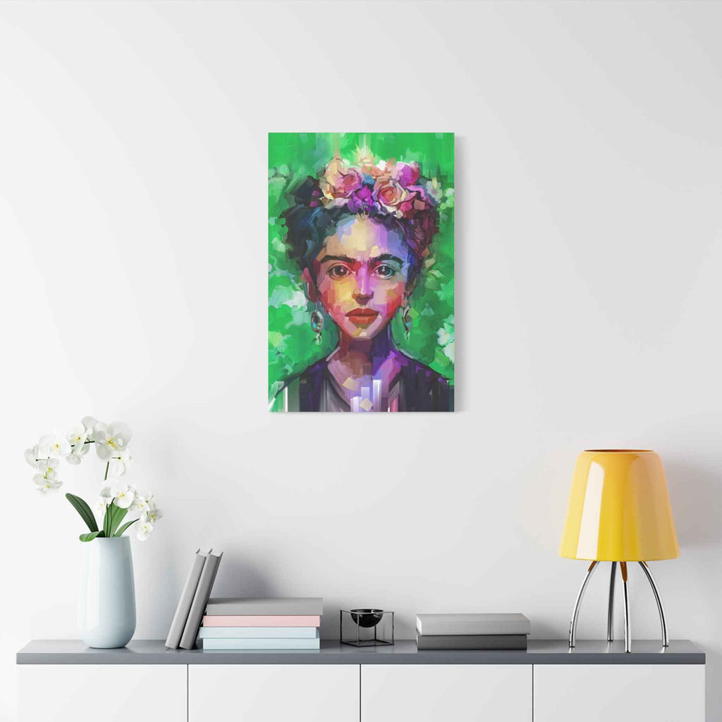 Colorful Woman Portrait Wall Art, Abstract Floral Face Painting
