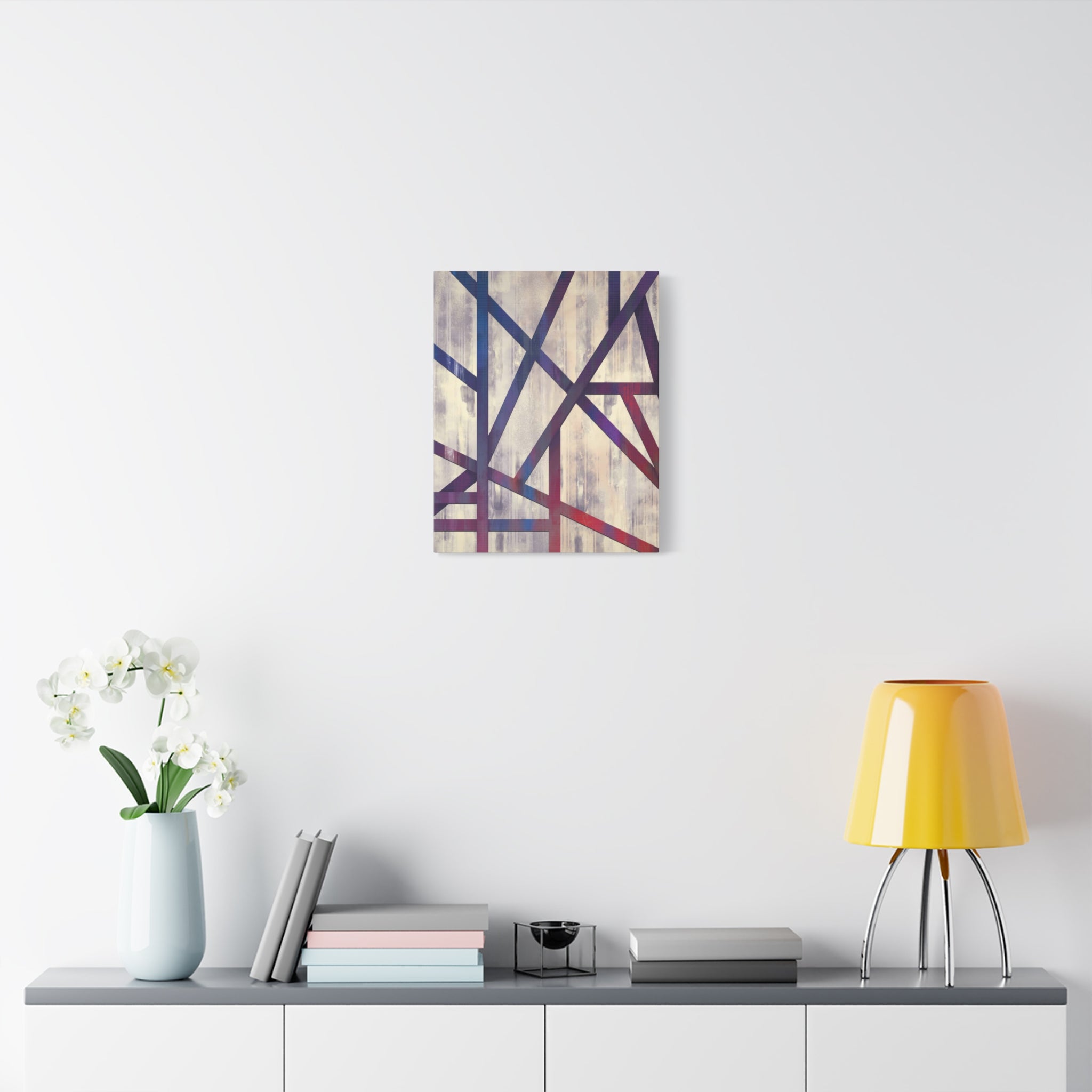 Abstract Geometric Matte Canvas Art – Stretched Wall Decor 