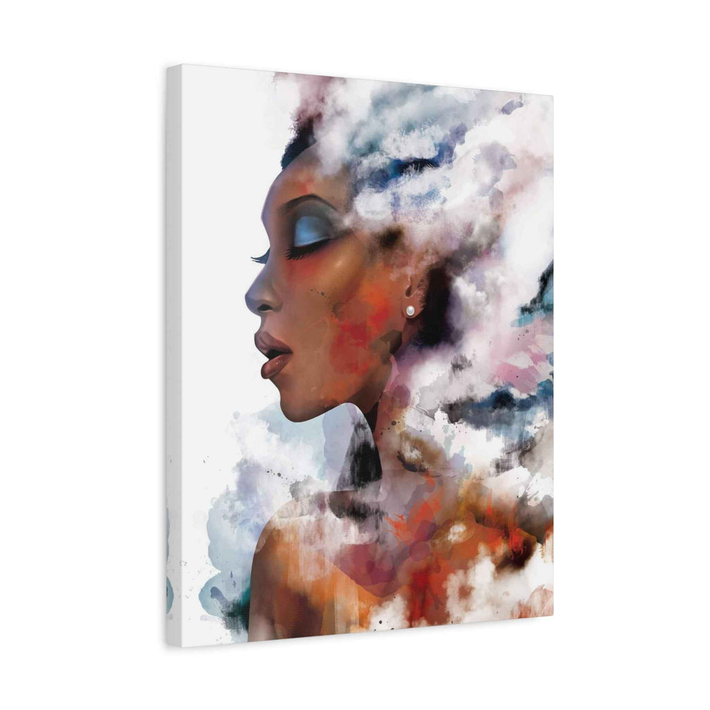 Abstract Watercolor Woman Art - Dreamy Canvas Portrait Wall Decor - TheKaraHan