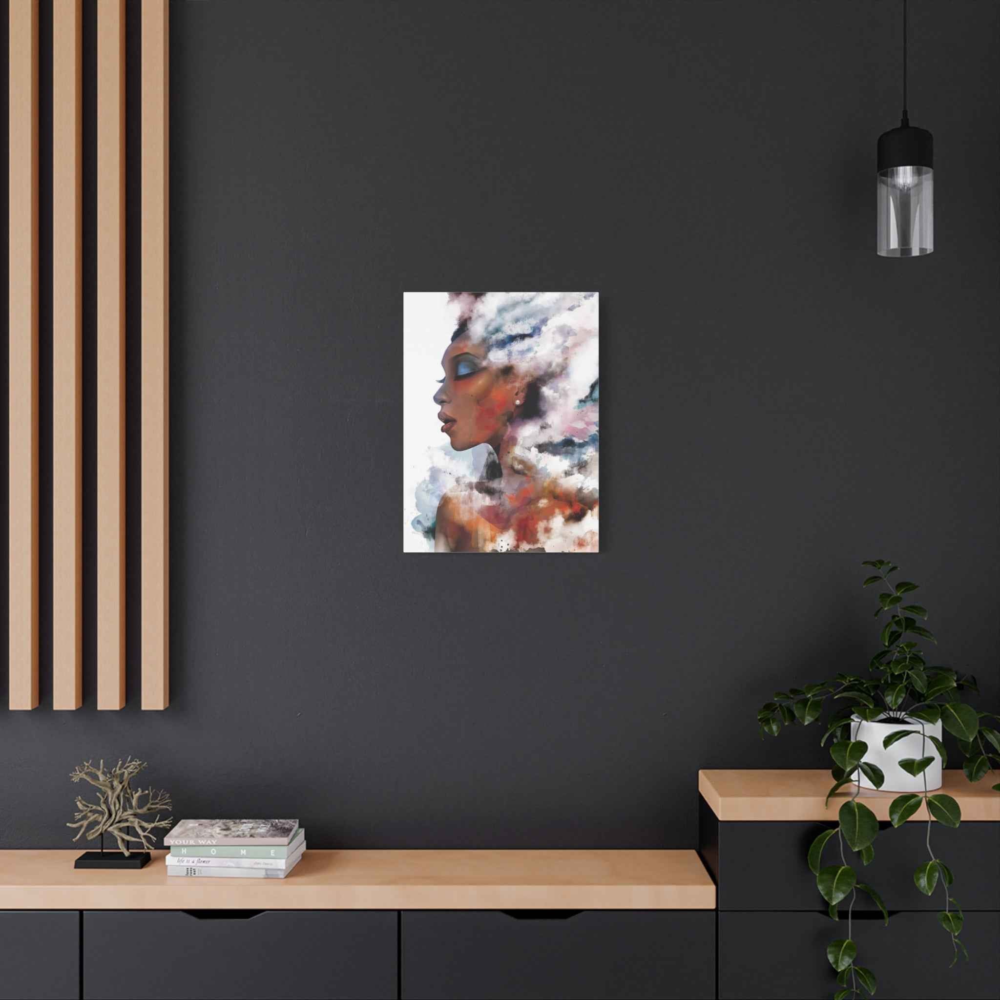 Abstract Watercolor Woman Art - Dreamy Canvas Portrait Wall Decor - TheKaraHan