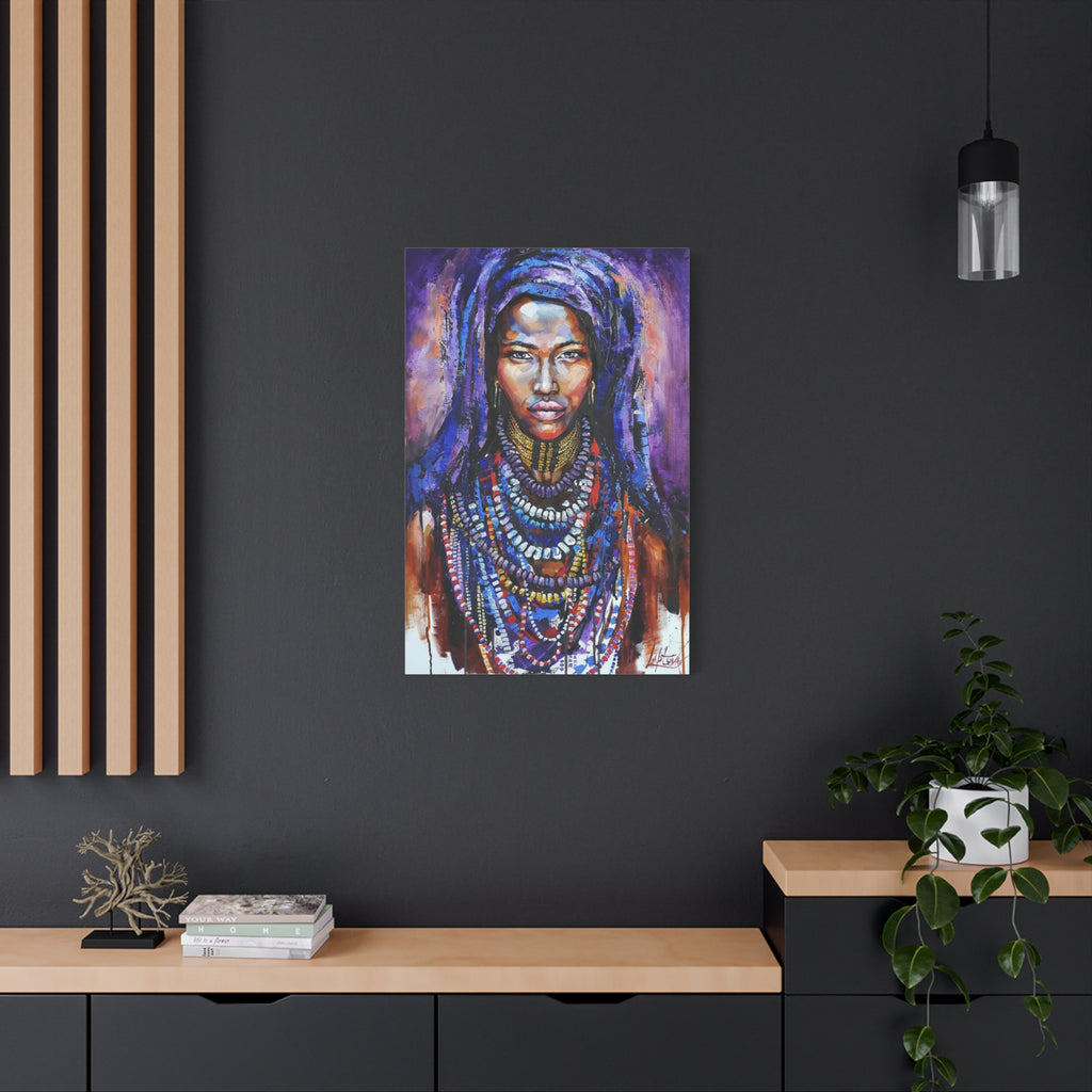 Tribal Queen Canvas Art - Stunning Portrait for Your Space - TheKaraHan