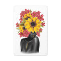 Black Woman Floral Portrait Wall Art