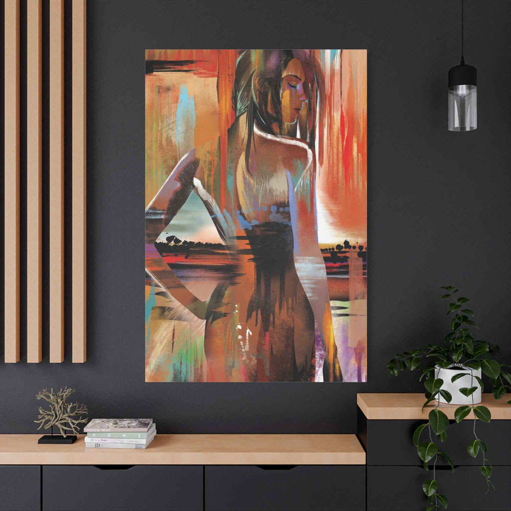 Abstract Woman Portrait Canvas - Stretched Matte Canvas Art - TheKaraHan