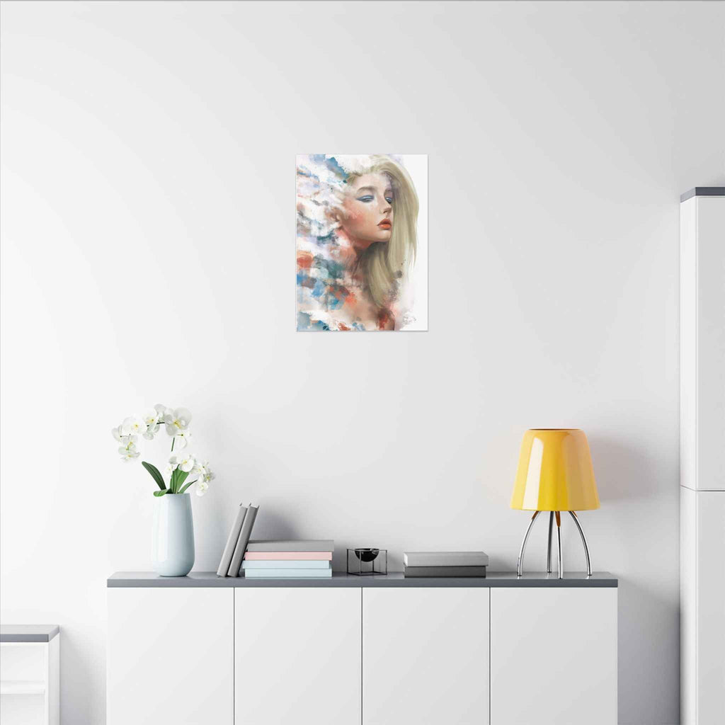 Watercolor Portrait Canvas Art - Dreamy Female Face - TheKaraHan