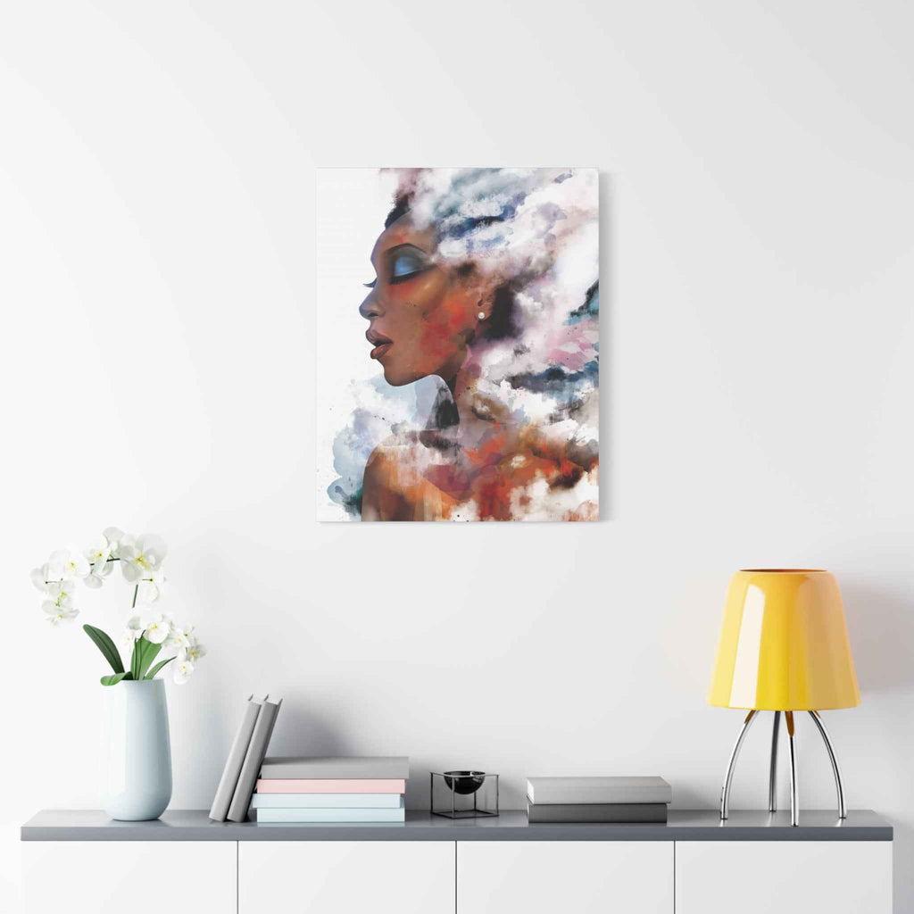 Abstract Watercolor Woman Art - Dreamy Canvas Portrait Wall Decor - TheKaraHan