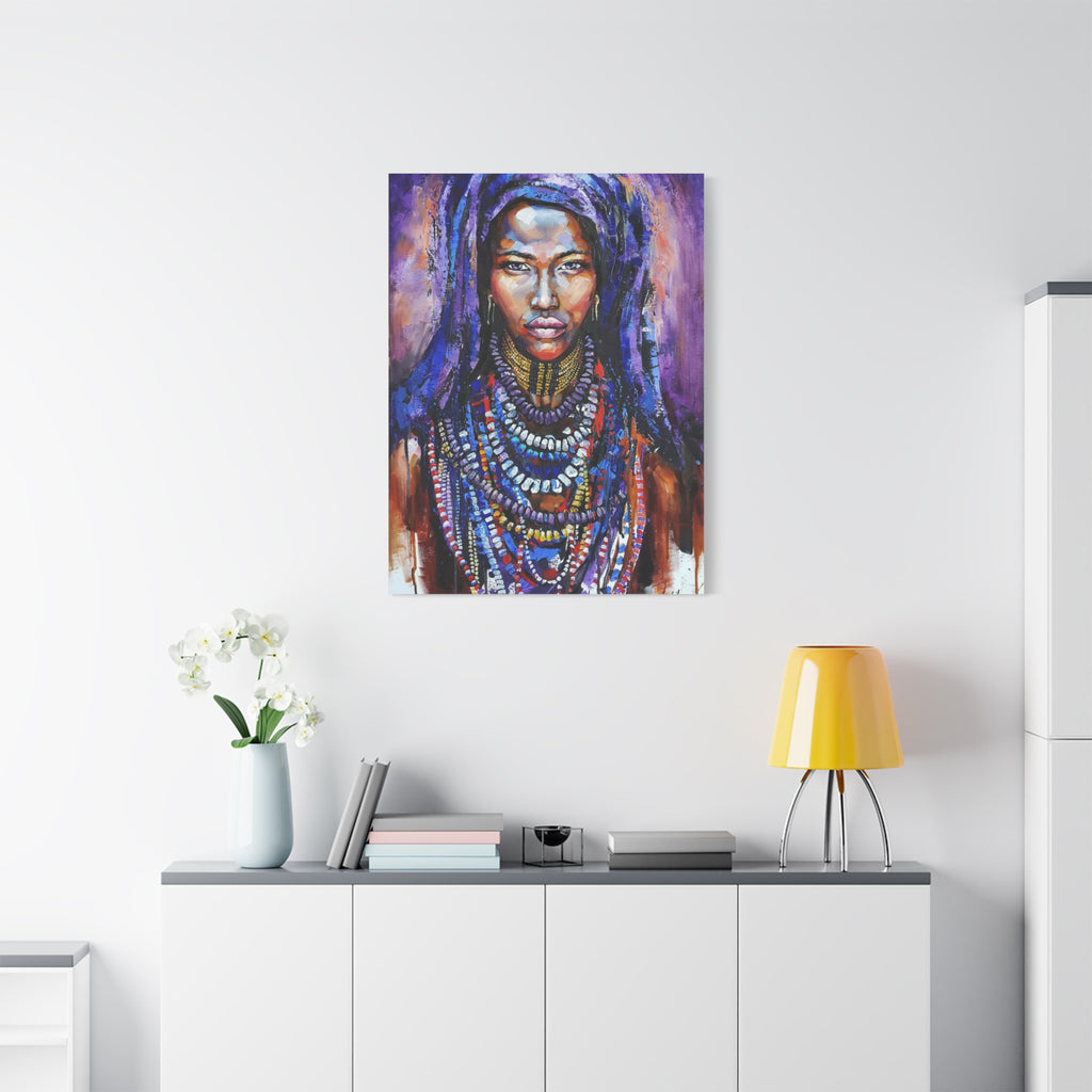 Tribal Queen Canvas Art - Stunning Portrait for Your Space - TheKaraHan