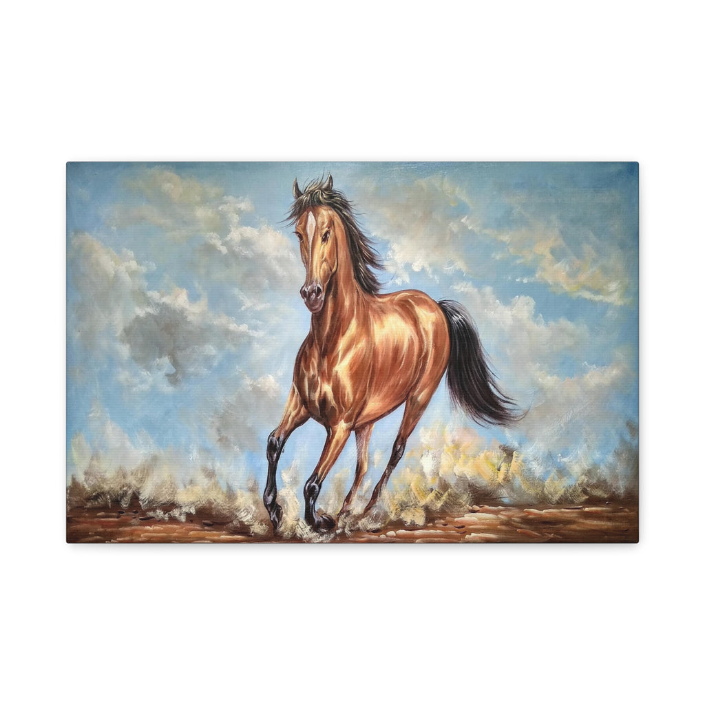 Galloping Horse Matte Canvas Print — Stretched Wall Art 