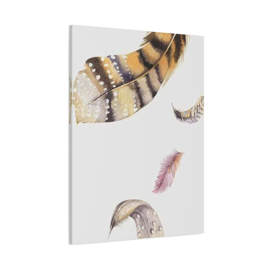 Watercolor Feather Wall Art - Boho Canvas Print, Neutral Nursery Decor - TheKaraHan