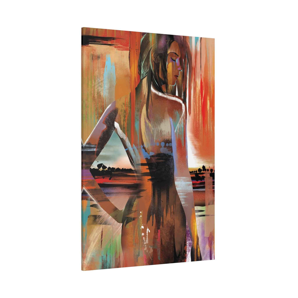 Abstract Woman Portrait Canvas - Stretched Matte Canvas Art - TheKaraHan