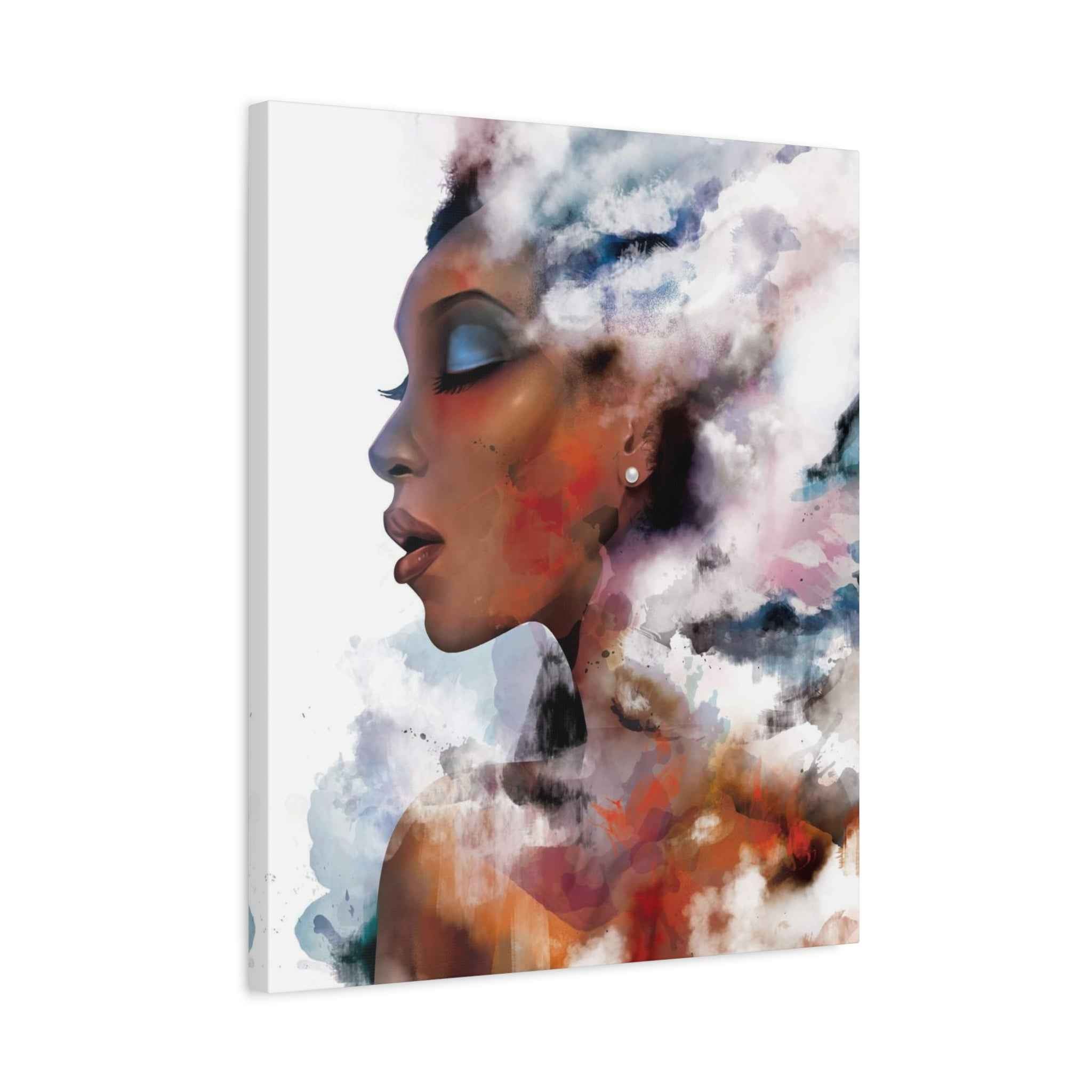 Abstract Watercolor Woman Art - Dreamy Canvas Portrait Wall Decor - TheKaraHan
