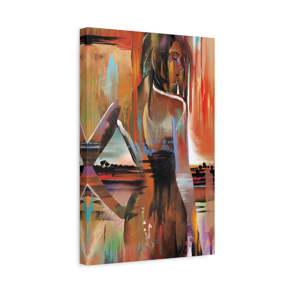 Abstract Woman Portrait Canvas - Stretched Matte Canvas Art - TheKaraHan