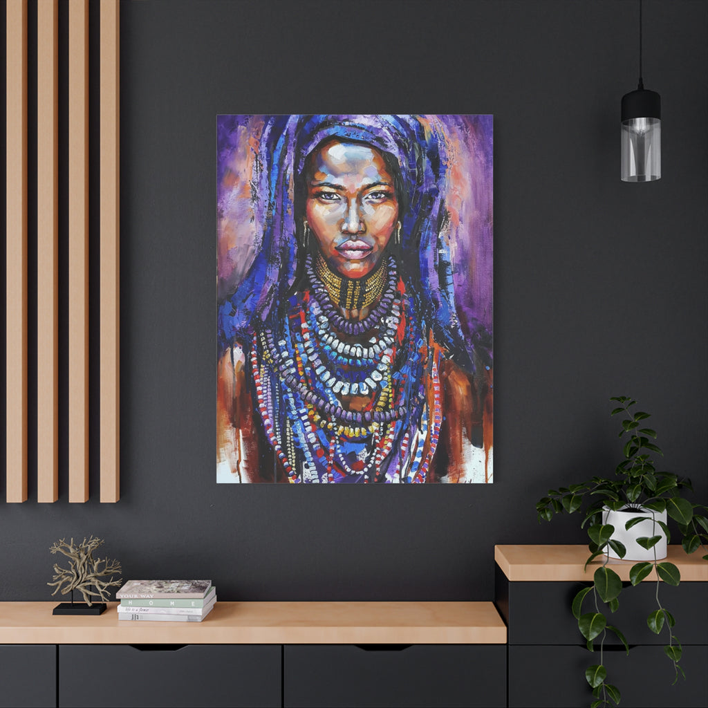 Tribal Queen Canvas Art - Stunning Portrait for Your Space - TheKaraHan