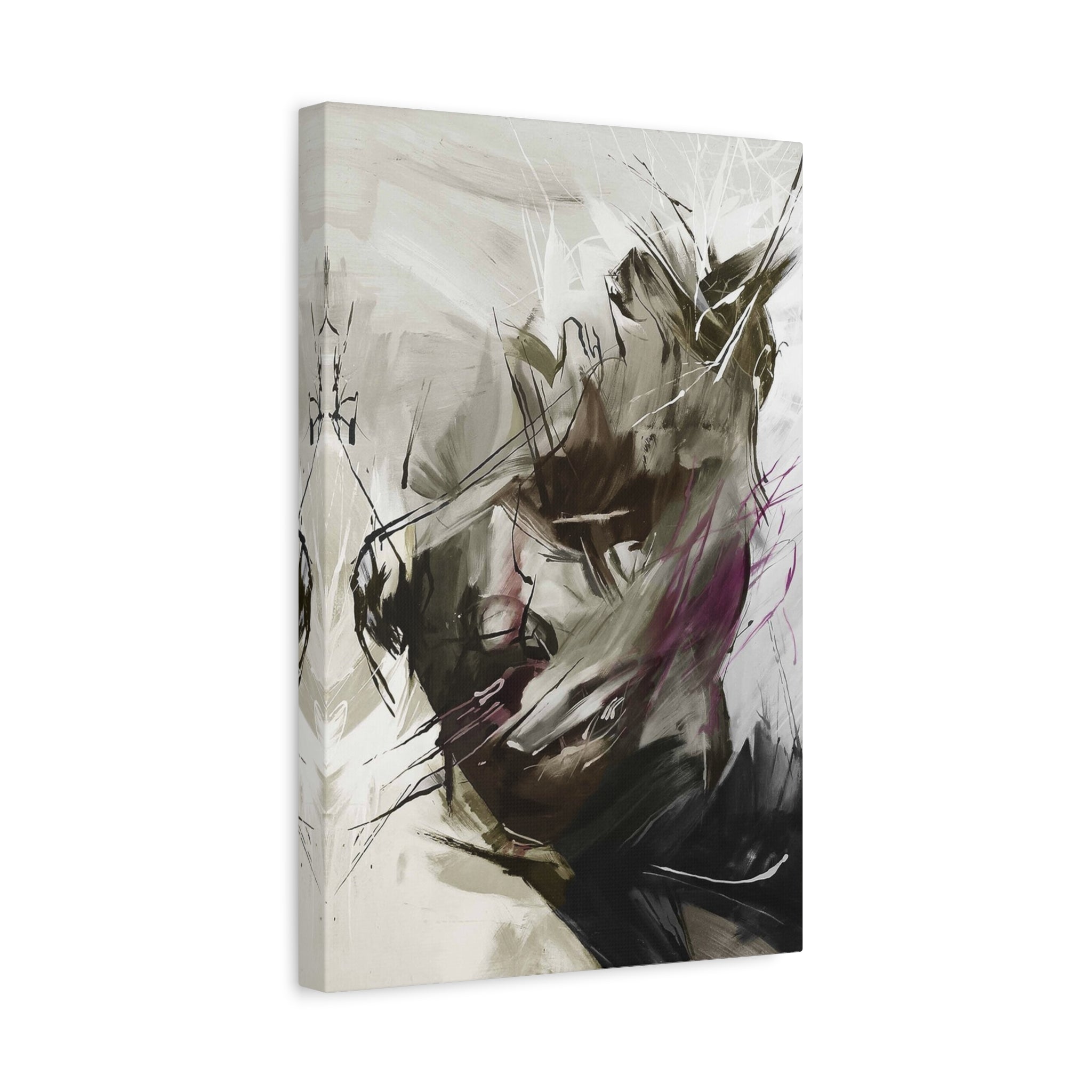 Abstract Expressionist Portrait Canvas — Matte Stretched Wall Art 
